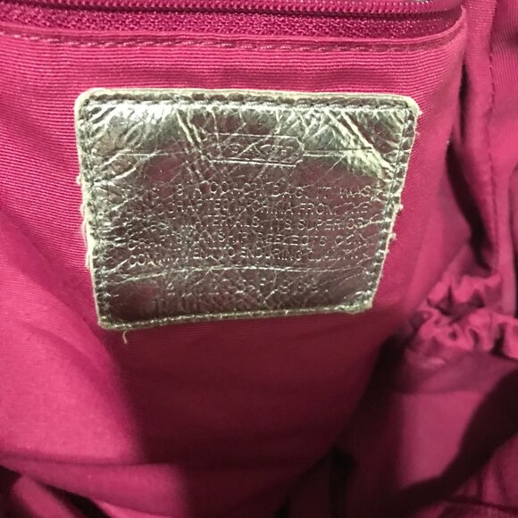 Coach Signature Denim & Silver Stripe Poppy Backpack F19691 Bookbag - Picture 7 of 10